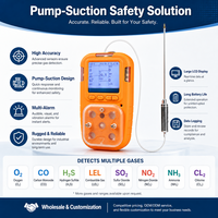 Détecteur de gaz minier 5 en 1 certifié ATEX HIREP, portable à aspiration par pompe, analyseur multi-gaz CH4 H2S CO2 O2 NH3, vente en gros OEM