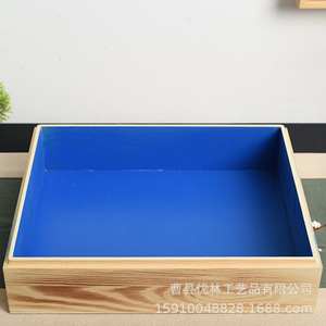 Boîte de rangement en bois massif rectangulaire couleur bois brut, organisateur de maison, emballage cadeau - Product Image 3