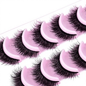 Pestañas Postizas de Pelo Sintético con Estilo <span class=keywords><strong>Despeinado</strong></span>, Modelo HT10, 10 Pares por Paquete, Gran Valor, Tridimensionales, Gruesas y Voluminosas - Product Image 1