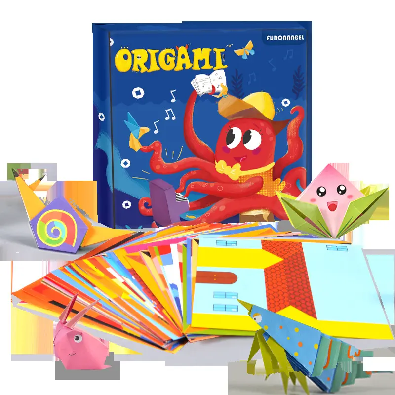 108 Sheets Kleurrijke Kids Origami Puzzel Spel Diy Kinderen Cut Gevouwen Papier Handgemaakte Papier Ambachten Set Origami Speelgoed