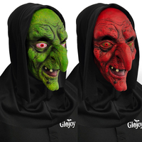 Masque de sorcière effrayant en latex, masque de visage de fantôme d'horreur pour Halloween, maison hantée, escape room, costume de fête, personnalisé