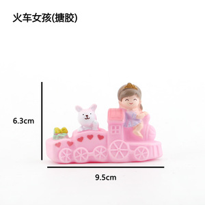 Décoration de gâteau bleu poudre <span class=keywords><strong>petit</strong></span> train princesse <span class=keywords><strong>prince</strong></span> poupée ornement garçon fille gâteau d'anniversaire décoration gâteau topper jouet - Product Image 5