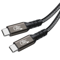 PD240W 5A 40Gbps Schnelles Laden USB4 PVC-Datenkabel 1m Geflochtene Abschirmung Thunderbolt4 Typ-C 8K HD-Projektion Computer-Nutzung Lagerware