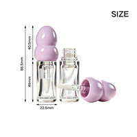 Flacon vide pour huile à lèvres de 3 ml, design gourde, avec double bouchon à bille, tube transparent pour gloss à lèvres, contenant cosmétique personnalisé pour la fabrication de gloss à lèvres