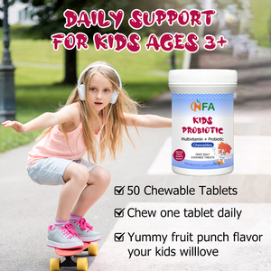 Factory Customization Kids Probiotic Chewable Tablets Probiotic <b>Supplement</b> for Digestive Health with Multivitamin Boost Immunity - Product Image 4