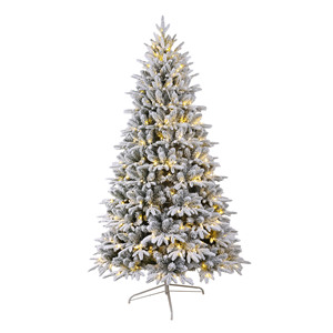SAPIN DE NOËL FLOQUÉ 210 CM AVEC 340 LEDS - Product Image 1