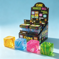 Juguete Antiestrés de Gelatina Transparente con Diseño de Cubo de Hielo, Juguete Sensorial de Cristal Suave y Elástico para Aliviar el Estrés