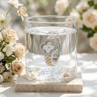 Jam Tangan Scottie F9758 Elegan Berbentuk Semanggi untuk Wanita 9758 Dial MOP Warna-warni Bahan Stainless Steel Tahan Air Cocok untuk Segala Acara