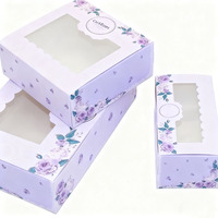 Boîtes d'emballage pour desserts à ouverture fenêtre, motif couronne de roses, modèle 2025, pour gâteaux, tartes aux œufs, sushis, en lot de 2, 4 ou 6 pièces