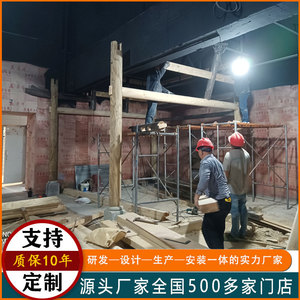 Pérgola de Madera de Estilo Arquitectónico Chino Tradicional, Estructura de Ciprés, Decoración para Exteriores, Hecha en Guangdong - Product Image 4