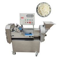 Professionele Dubbele Kop Groentekubus Shredder Snijmachine Kokosnoot Ui Aardappelchips Snijmachine