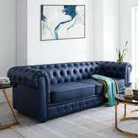 Canapés de Salon de Luxe Personnalisables en Cuir PU Style Américain Antique pour Villa et Appartement – Fabricant Black Hole Space Furniture