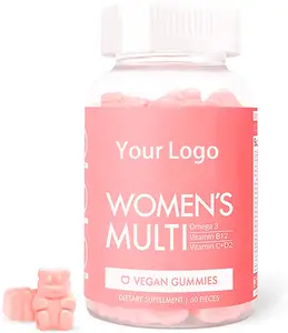 OEM Natural Vegan Biotin rambut Vitamin Gummies dengan Vitamin E untuk suplemen rambut dan pertumbuhan kuku