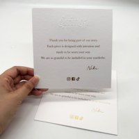 Cartes de remerciement personnalisées avec logo en feuille d'or, cartes de vœux gaufrées et débossées en feuille d'or blanc mat, cartes de remerciement professionnelles