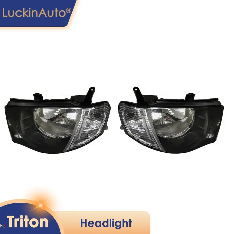 Mitsubishi Triton L200 için LuckinAuto kafa lambası 2010 2011 2012 2013 2014 2015 far takma off road 4x4 pikap vücut parçaları