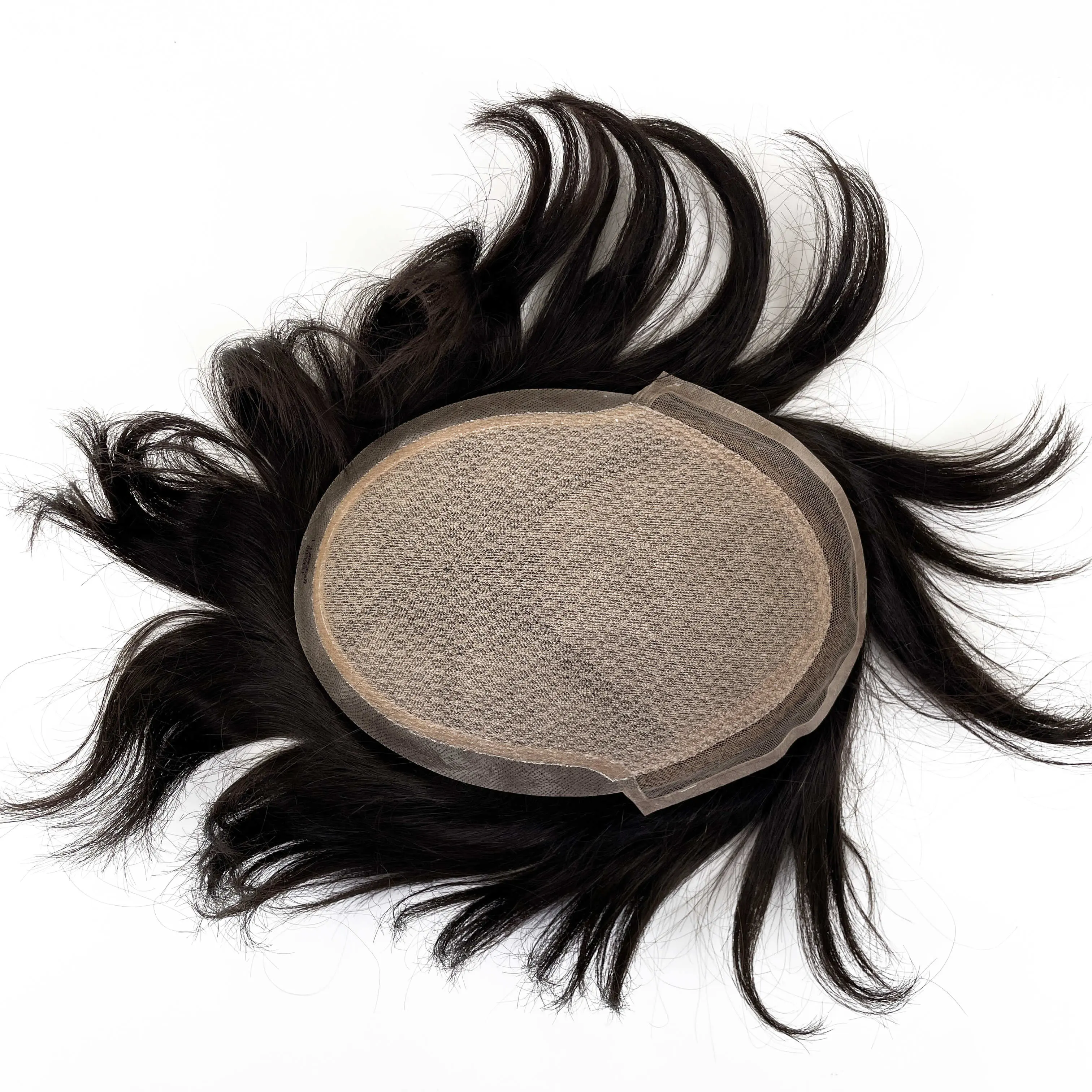 Wholesale Price Men's Human Wigs Real Men's Top Hair Block Toupee Woven Hair Replacement Piece Export