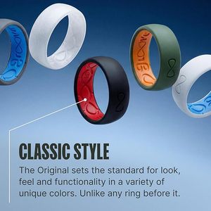 Custom Logo Premium <strong>Silicone</strong> Ring for <strong>Men</strong> Women Flexible Rubber <strong>Wedding</strong> <strong>Band</strong> Sizes 8-13 - Product Image 3