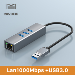 <strong>4</strong> <strong>Port</strong> USB 3.0 <strong>Hub</strong> with Ethernet Adapter USB to LAN RJ45 <strong>Port</strong> High Speed 10/100/1000 Mbps <strong>4</strong> in 1 <strong>Hub</strong> with 3 USB 3.0 <strong>Port</strong> - Product Image 4