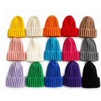 Bonnet en tricot côtelé vertical en acrylique doux, coupe-vent et thermique, pour hommes, femmes et adultes, modèle familial assorti, vente en gros en vrac