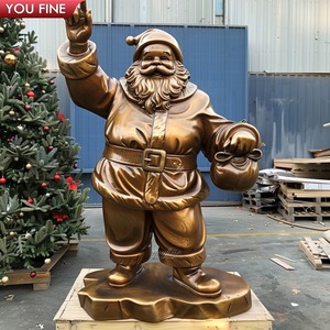 YOUFINE Ensemble <span class=keywords><strong>de</strong></span> statues personnalisables en bronze du Père Noël et des rennes, sculpture <span class=keywords><strong>de</strong></span> décoration <span class=keywords><strong>de</strong></span> Noël extérieure pour la place <span class=keywords><strong>de</strong></span> la ville et la décoration des fêtes - Product Image 6