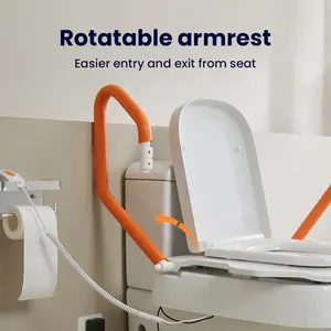 Sedia di Supporto per WC Elettrica con Seduta Rialzata, Braccioli Imbottiti e Telaio Regolabile per Disabili e Anziani, Ausilio per il <span class=keywords><strong>Bagno</strong></span> - Product Image 4