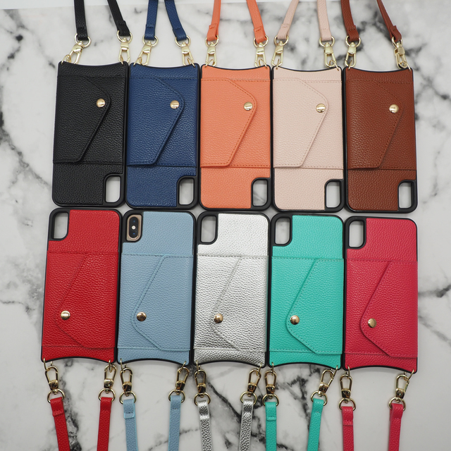 Manufacture Multifunctional Cross Body Leather Phone case Leather Cell Phone case Cover with Card Holder