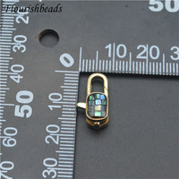 Fermoirs de 18mm de long en laiton rouge, noir, vert, bleu, métal naturel, forme ovale, pour la fabrication de bijoux, de bracelets et de colliers.