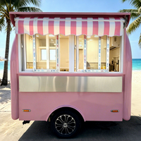 Camion de restauration vintage en acier inoxydable, camion de café, camion de cocktails, camion de jus, camion de restauration mobile avec équipement de cuisine complet