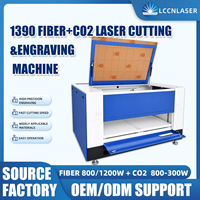 Machine laser CO2 hybride de précision LCCNLASER, système de découpe et de gravure laser double, 1390, acrylique, acier