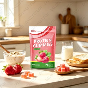 OEM <b>Protein</b> Gummies Boosts Sports Energy Gummy Supplement Strawberry Flavor <b>Protein</b> Sugar Free Creatine <b>Protein</b> Gummies - Product Image 4
