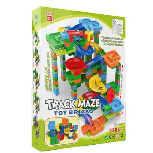 Bloques de construcción DIY para niños, 328 piezas, laberinto de pista, juguete educativo, ABS, plástico, canicas - Product Image 1