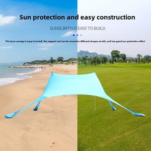 Cổ phiếu nhà máy UV50 + hai lớp <span class=keywords><strong>Lycra</strong></span> đàn hồi tán bãi biển không thấm nước Lều Pop cắm trại ngoài trời với dù để che nắng cho mùa hè - Product Image 2