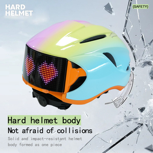 Safe Riding Helmet with Turn Signal <b>LED</b> <b>Light</b> Motorcycle Eyes Helmet Brake Flashing Warning Sign <b>LED</b> Waterproof Scooter Helmet - Product Image 5