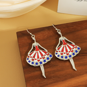 Pendientes de Moda, Pendientes Colgantes con Forma de Bailarina de Ballet, Pendientes Creativos de Color Rojo y Azul de Alta Calidad - Product Image 4