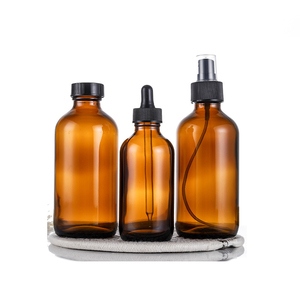 15ml 30ml 120ml Botellas de humedad de aceite ámbar transparente Envase cosmético Reciclado Botella de vidrio redonda <span class=keywords><strong>Boston</strong></span> de 2 onzas con cuentagotas - Product Image 2