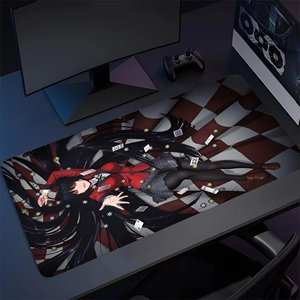 Tapis de Souris Esthétique Anime Filles Rouge et Noir, Grand Tapis de Bureau Gaming Motif Cartes à Jouer, Antidérapant en Caoutchouc Style Dark Academy pour PC - Product Image 5
