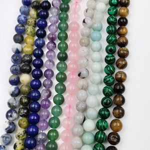 천연 크리스탈 Sodalite <span class=keywords><strong>Lapis</strong></span> 8mm 라운드 구슬 아마 조 스톤 보석 느슨한 스트랜드 16 "에너지 치유 비즈 보석 만들기 - Product Image 4