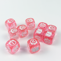 Dés acryliques polyédriques transparents à 6 côtés personnalisés de haute qualité 12/14/16mm coins arrondis forme carrée colorée pour le jeu