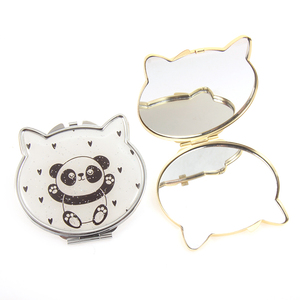 Espejo de bolsillo compacto con recubrimiento de resina epoxi, diseño bonito de panda, Cara de gato, 2022 - Product Image 4