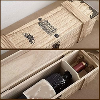 Boîte cadeau en bois pour un seul vin, boîte de rangement pour vin en bois de Paulownia, boîte pour une seule bouteille de vin rouge, boîte pour mariage, anniversaire