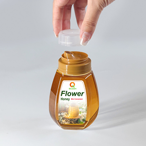 キャップ付き卸売プラスチックハニーボトル逆流ハニージャー透明食品300g500G1000Gプラスチック円筒形食品ボトル - Product Image 4