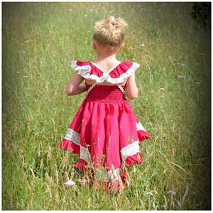 Wholesale Children's Boutique Clothing Children <b>Clothes</b> Asymmetrical Hem Girl Dresses - Product Image 2