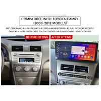 Radio Estéreo para Auto Portátil de 12.3 Pulgadas con GPS, Navegación, Reproductor Multimedia Android, Amplificador DSP OBD2 para Camry 2008-2012