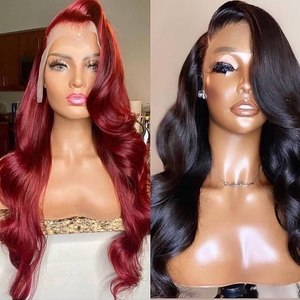 Perruque Deep Wave en dentelle frontale, 30 pouces, perruque Lace Front Wig Fine tressée, perruque Yaki Lace queue de cheval avec <span class=keywords><strong>frange</strong></span> - Product Image 5