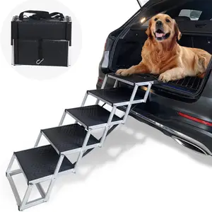 Canbo Aluminium Opvouwbare Draagbare Hondenautotrappen Met Antislipoppervlak Voor Grote Honden Ladder Voor Huisdieren