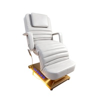 Lit de massage facial électrique réglable haut de gamme, multifonctionnel, moderne, en acier inoxydable, pour salon de beauté et spa