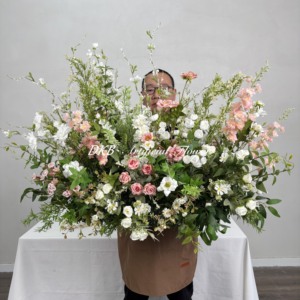GF392 Arreglo Floral de Flores Silvestres Coloridas para Boda, Flores de Seda y Plantas, Ramo de Flores Silvestres Artificiales para Decoración de Pisos - Product Image 2