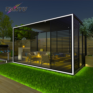 Pérgola Hardtop E all'apertura para exteriores, Metal, pantalla Original de la empresa, constructores cerca de mi, Gazebo cerrado con barbacoa - Product Image 5