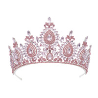 Couronne de cristal de luxe pour femmes |   Accessoires de cheveux pour mariée et concours de beauté |   Coiffe en strass haut de gamme