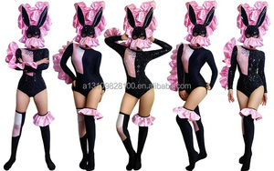 <span class=keywords><strong>Paris</strong></span> lapin Halloween série fête chanteuse Gogo plein <span class=keywords><strong>de</strong></span> diamants une pièce collants ensemble discothèque Bar Performance robe - Product Image 4